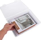 A4 Transparent Plastic Craft Storage Boxes with Lids for Art Supplies 2Pcs Clear Boxes Storage, 3.6 Litre Volume Plastic Organiser for Paper, Seed, Cards, Picture, Craft
