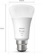 Philips Hue White Single Smart Bulb LED [B22 Bayonet Cap] - 1100 Lumens (75W Equivalent). Works with Alexa, Google Assistant and Apple Homekit