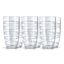 Set of 6 Hi Ball Plastic Acrylic Drink Tumblers with Swirl Design - Stackable Glasses for Picnics, BBQ’s, Poolside, Camping, Children’s Parties or Just Everyday Use (Set of 6, Transparent)