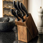 Sabatier Maison 5 Piece Kitchen Knife Set with Acacia Wood Block.