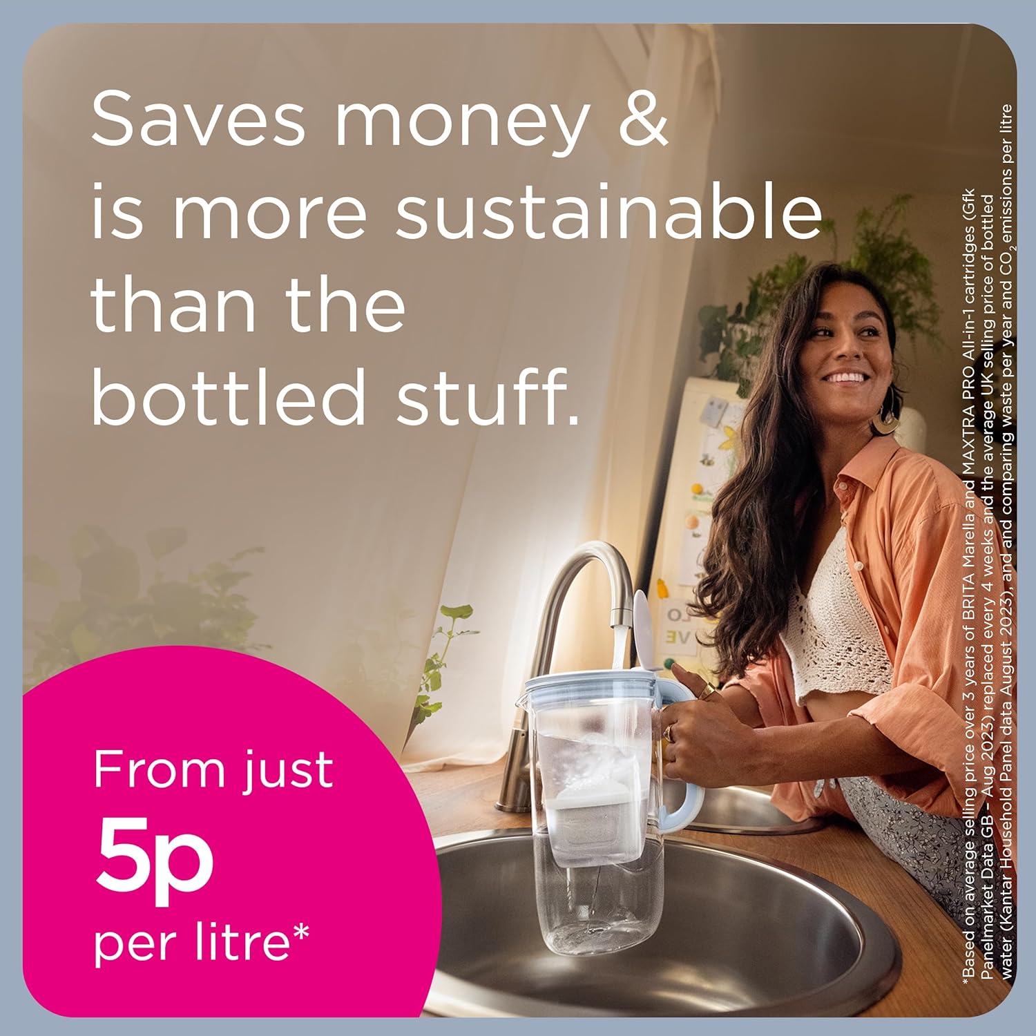 Marella XL Water Filter Jug Blue (3.5L) incl. 1x MAXTRA PRO Pure Performance cartridge - large-volume jug with digital LTI and Flip-Lid - now in sustainable Smart Box packaging