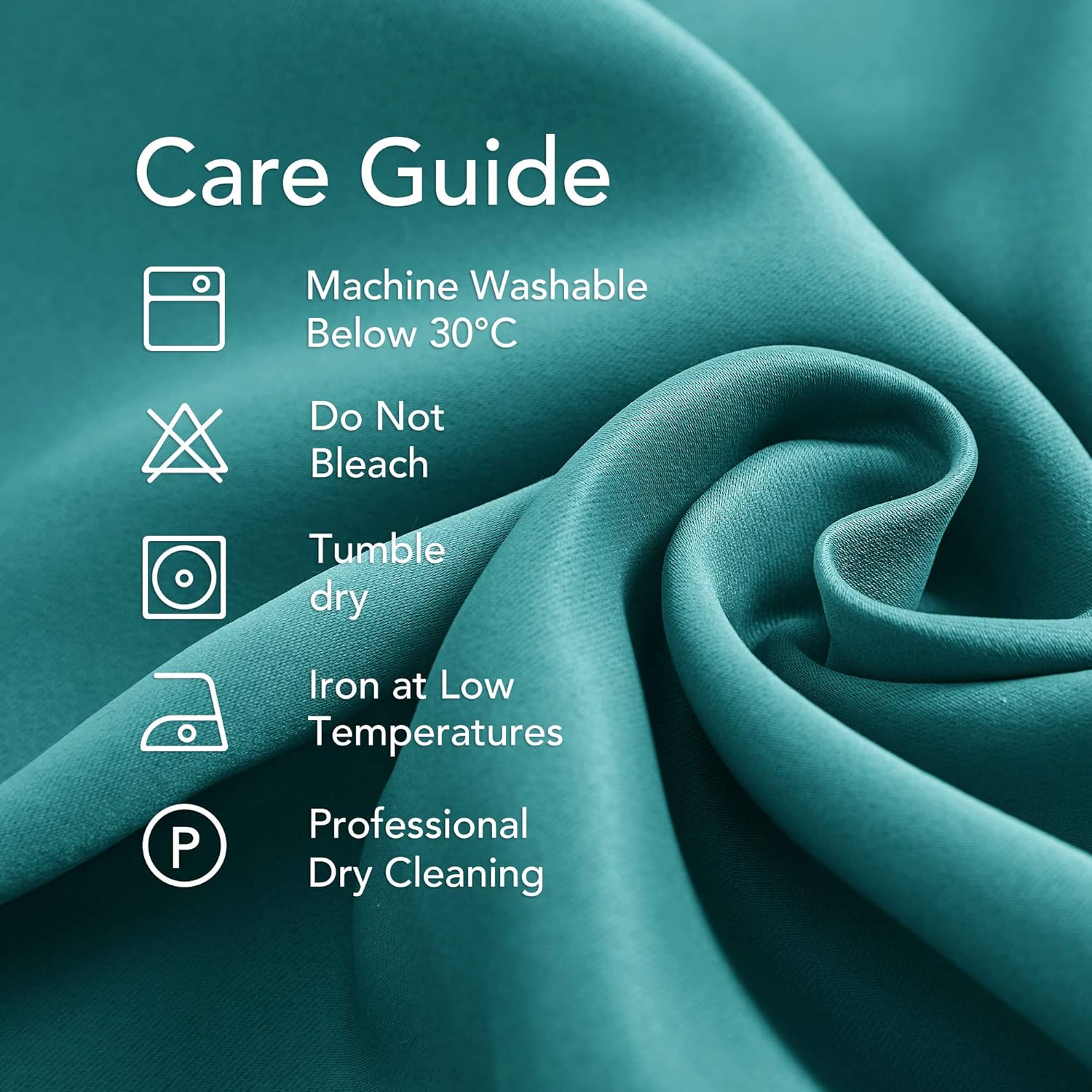 Thermal Insulated Tape Top Curtains, Pencil Pleat Blackout Curtains, 66 x 54 Inch, Turquoise, 2 Panels