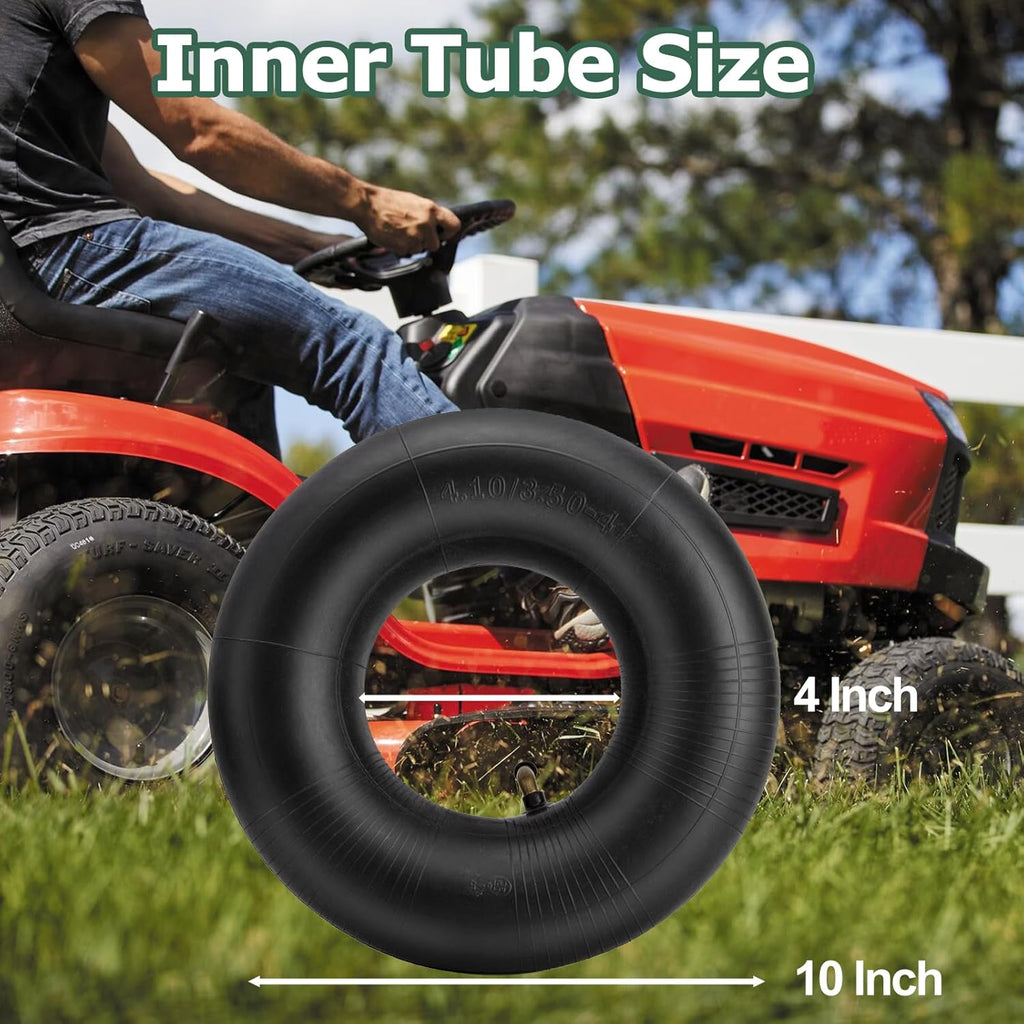 4.10/3.50-4 Inner Tube, 2Pcs 410/350-4 Replacement Inner Tubes with Standard Bent Valve Universal Fits for Wheelbarrow Hand Trucks Lawn Movers Garden Utility Cart Trolley