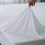 100% Waterproof Mattress Protector - 30 Cm Deep Stretch Skirt – Double (137x190) Cm Terry Towel Mattress Topper – Anti Allergy and Breathable Fitted Mattress Cover..(Double(137x190+30) Cm)