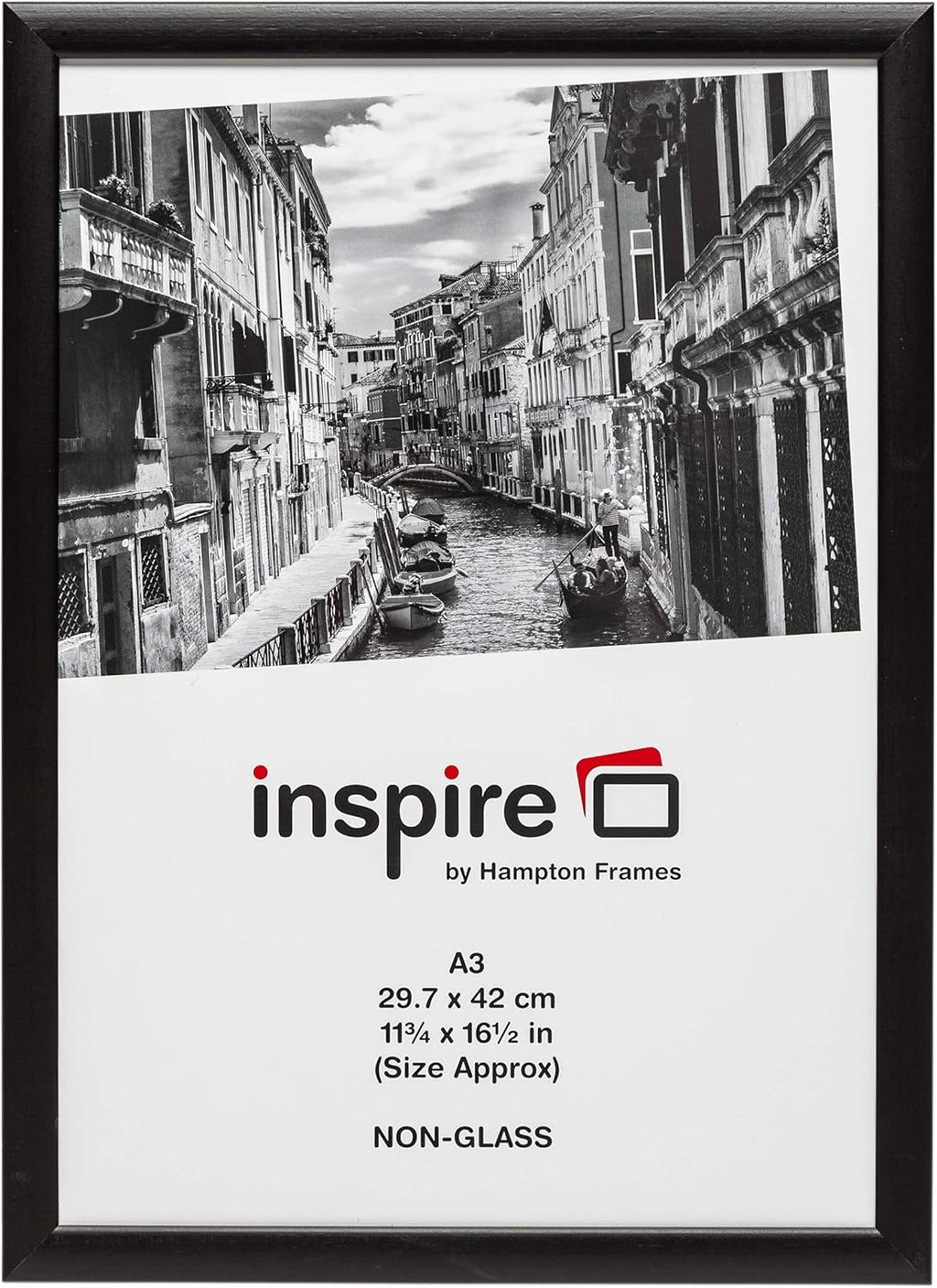 RAVENWOOD A3 (30x42cm) Black Picture Frame Acrylic (Non-Glass) Front Pack of 1