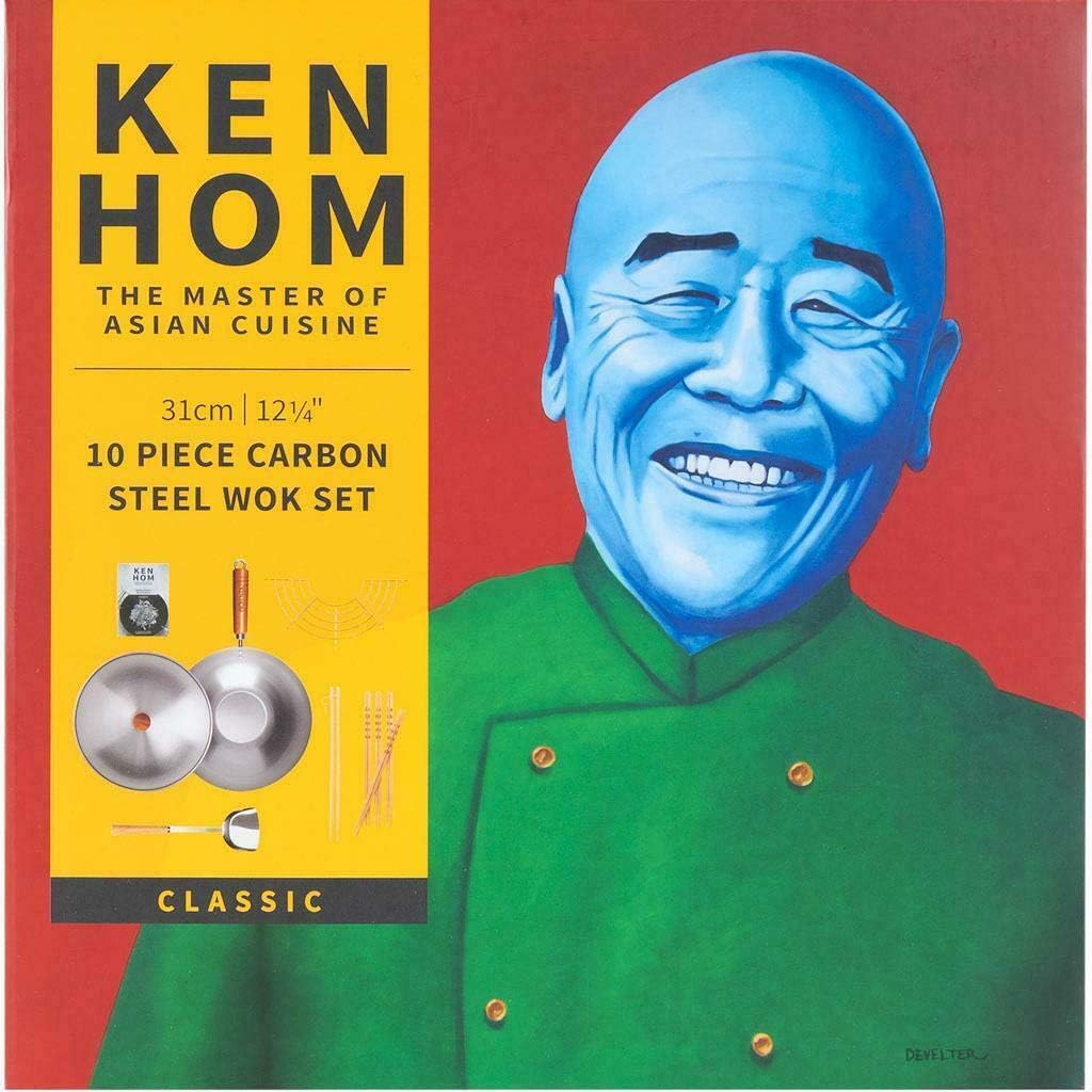 Non-Stick Wok Set, 31cm, Seasoning Wok with Natural Patina Surface, Non-Induction, Wooden Handle, Includes Pan with Lid, Utensils & Recipe Book Secondary image