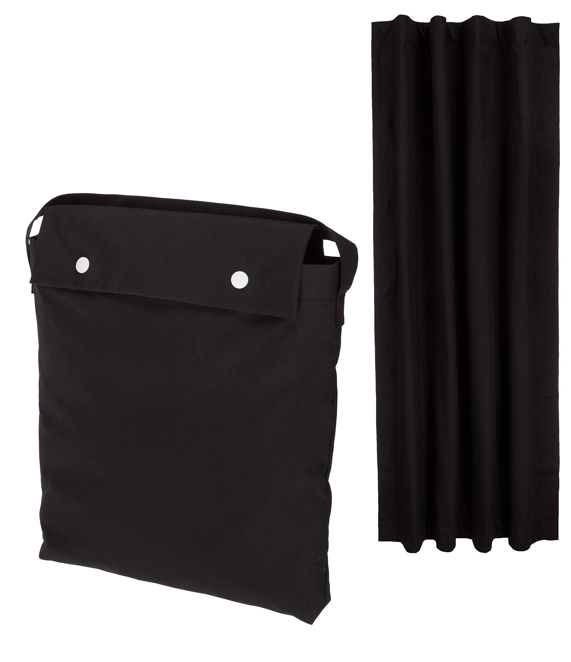 Portable Blackout Window Curtain Blind with Suction Cups - 198 x 127 cm, 1-Pack, Black