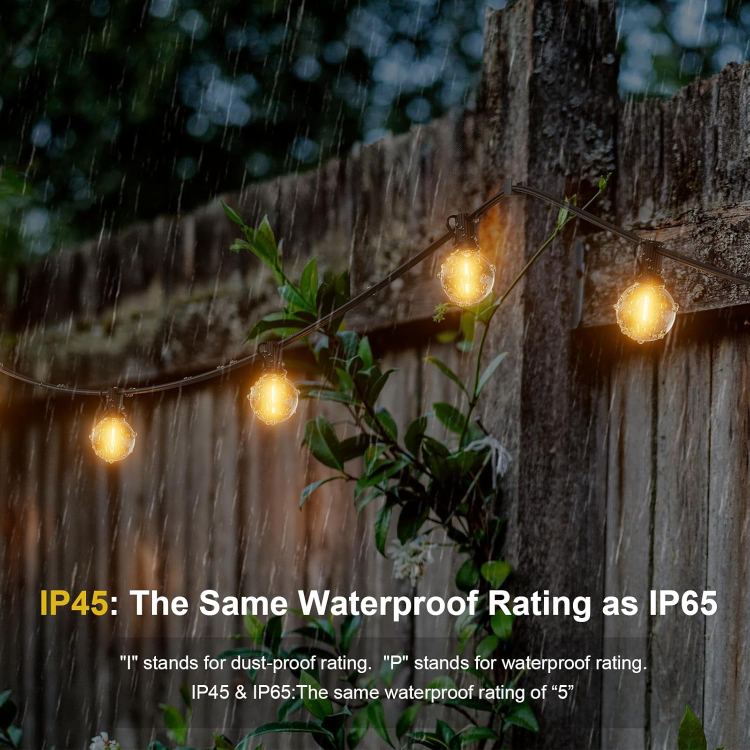 Outdoor String Lights Mains Powered, 25FT/7.6M Festoon Lights Outdoor with 12+1 Shatterproof G40 LED Bulbs, Waterproof Globe Garden Lights for Patio, Wedding, Party, Terrace, 2700K Secondary image