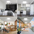 Ceiling Lights 24W, 2400lm Super Bright Square LED Ceiling Light, Daylight White 5000K, IP44 Waterproof Bathroom Light, for Office, Living Room, Bedroom, Kitchen, Hallway, Porch