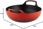 Enamelled Cast Iron Balti Dish, 24 cm, Cerise, 20142240600460