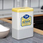 Tala Originals Storage Tin, Metal, Yellow and Cream Nostalgic Design, Holds a Full Bag of Caster Sugar (Sugar Not Included)