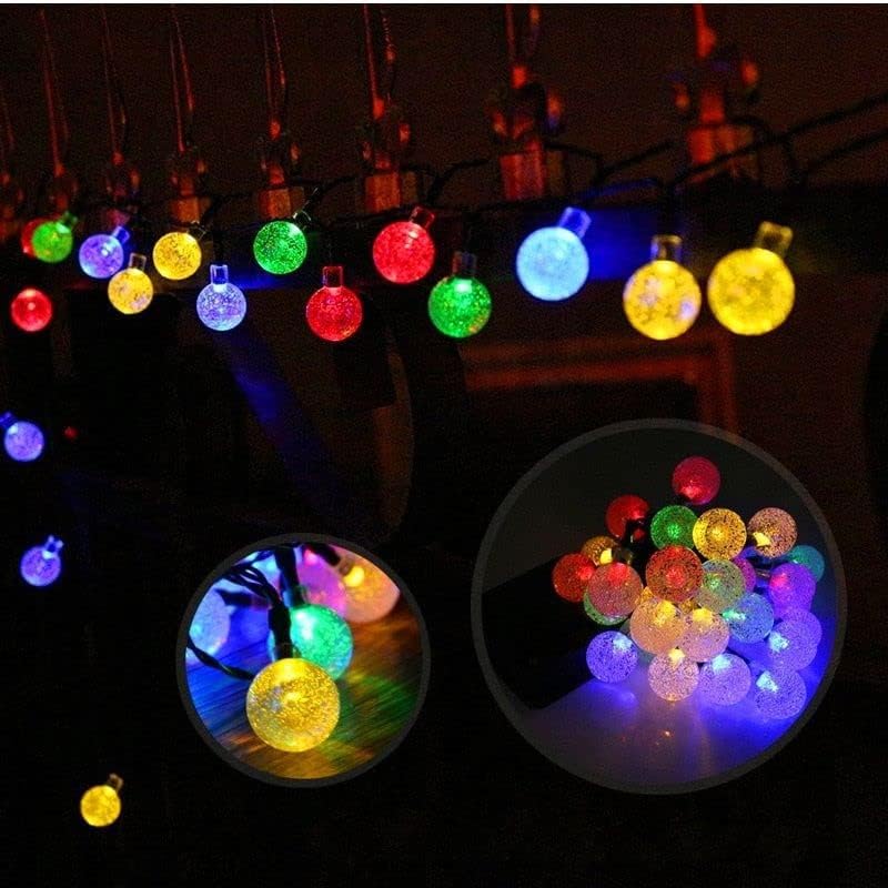 Solar Fairy Lights Outdoor, 100LED 12M/39Ft String Garden Lights 8 Modes,Waterproof Crystal Ball Lights, Decorative Lighting for Home, Yard,Patio, Christmas (Multi-Coloured)