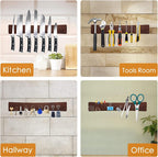 Magnetic Knife Strips, Magnetic Knife Holder for Wall, Acacia Wood Knife Magnetic Strip Use as Knife Bar, Knife Holder for Kitchen Utensil Organizer, 40cm/16in