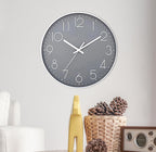 Wall Clock Non-Ticking Silent Battery Operated Round Wall Clock Modern Simple Style Decor Clock for Home/Office/School/Kitchen/Bedroom/Living Room/8.5 Inch Grey