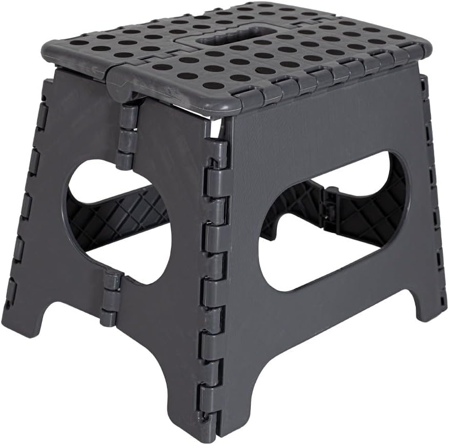 Strong Folding Step Stool 11 inch Sturdy Enough to Hold Upto 150KG Lightweight Foldable Step Stool for Adults and Kids - Opens with one Flip Great for Kitchen, Bathroom Bedroom Main image