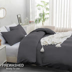 Single Duvet Cover Set Pack Of 4 - Pre-Washed Microfibre Bedding Set for Added Softness & Comfort - Lightweight Premium Quilt Cover Set for All Seasons With Zipper Closure