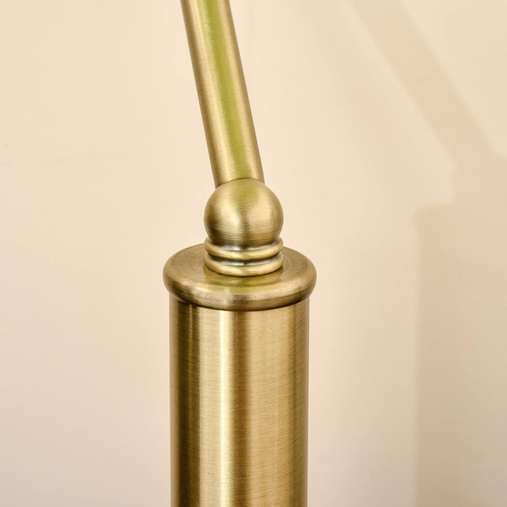 Banker's Table Lamp Desk Lamp with Antique Bronze Tone Base, Green Glass Shade and Pull Rope Switch for Home Office, Living Room, Bedroom, Dining Room, Green