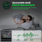 Luminous Wall Clock Bedroom Clock Non Ticking Silent Wall Clock Modern for Living Room Kitchen Office Bathroom Battery Operated Grey Glow in the Dark