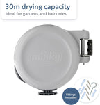 Retractable Duo Reel Washing Line, Grey, 2x15m, packaging may vary