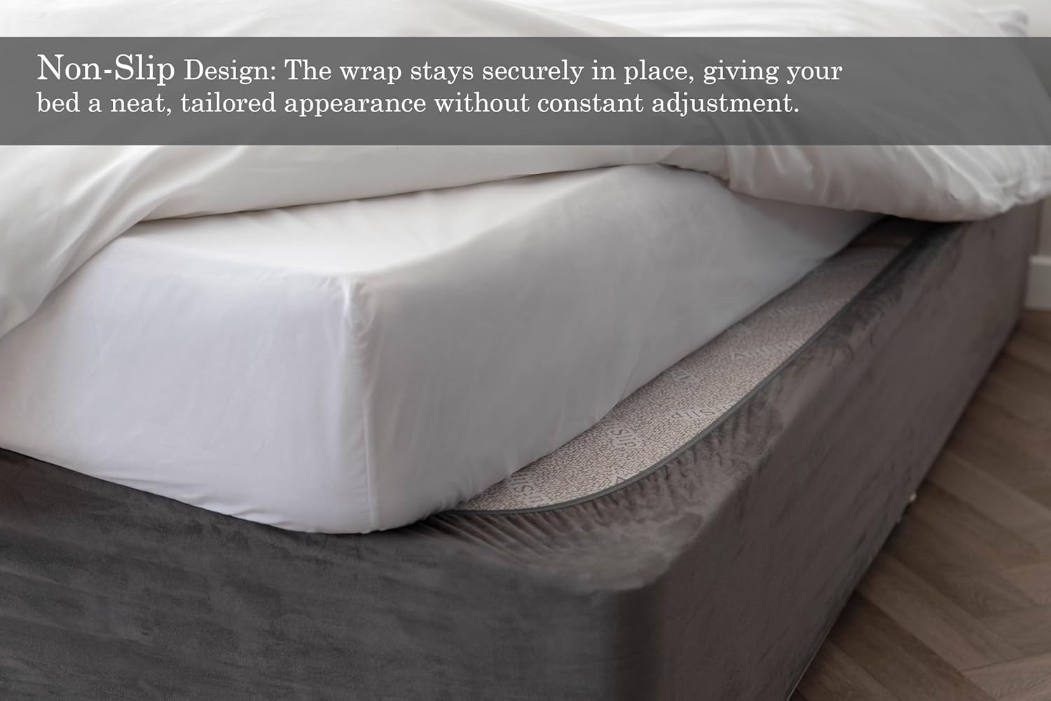 19" Extra Deep Base Wrap Valance Sheet - Transforms a drab looking bed base divan - Luxury Faux Suede (Off White, King)