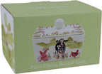 The Leonardo Collection Macneil Studios Farmyard Butter Dish | British Designed for Kitchen Use | Large Butter Dish for All Kitchens | Perfect for Daily Butter Storage