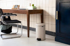 Brabantia - NewIcon Pedal Bin 12L - Medium Waste Bin for Kitchen or Bedroom - Soft Closing Lid - Light Pedal Operation - with Removable Inner Bucket - Non-Slip Base - Soft Beige - 25 x 34 x 41 cm