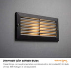 ECO Outdoor Black Aluminium & Frosted Glass Brick Light with Grille and Plain Front Panels - IP44 Rated