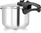 T80244 6L/22cm Pressure Cooker with Steamer Basket, Stainless Steel, Silver
