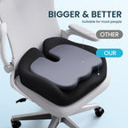 Seat Cushion, Memory Foam Cushion for Office Chair - Ergonomic Chair Cushions for Tailbone Pain Relief, Sciatica & Back Support, Office Chair Cushion & Coccyx Cushion
