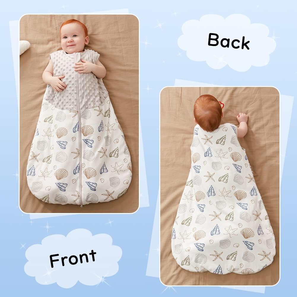 Sleeping Bag 1.5 TOG Unisex Wearable Blanket Swaddle for Newborn Soft 100% Cotton Sleeveless Sleeping Sack with Double Zipper Grey 18-36Months