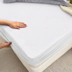 Waterproof Mattress Protector Double Bed with Deep 30cm Pocket- 100% Poly-Cotton with All around Elasticity Super Soft & Noiseless Hotel Quality Bed Topper (137 × 190) cm