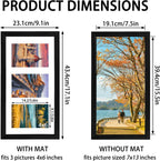 3 Aperture Photo Frame 6x4 Black with Mount, Multiple Picture Frames 6x4 for Tabletop Display and Wall Decoration