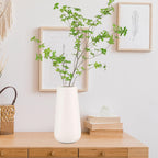 Matte White Ceramic Vase for Minimalist Modern Home Decor - Decorative Classic Flower Vase for Centerpiece, Wedding, Dinner Table, Office, Bedroom - Rustic Style - 20cm