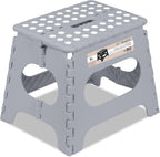Super Strong Folding Step Stool - 11" - Sturdy Enough to Hold 300 Lb - Lightweight Foldable Step Stool for Adults and Kids - Opens with one Flip - Great for Kitchen, Bathroom and Bedroom