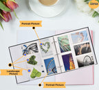 Large Slip In Photo Album Holds 500 Photos 6'' x 4'' Gold Stamp Padded Cover Black