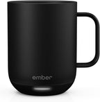 Temperature Control Smart Mug 2-295 ml App-Controlled and Rechargeable Heated Coffee Mug with Intelligent LED Display, 1.5-hr Battery Life and Improved Design, Black