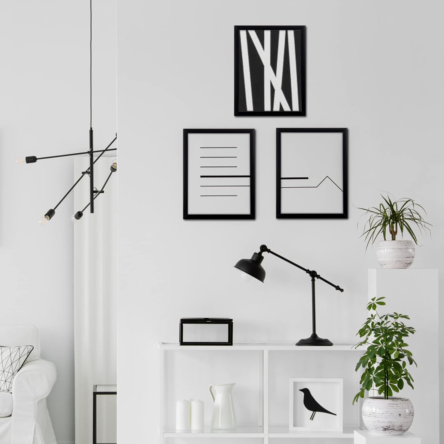 MENNTHUI 9.5x13 Black Picture Frame, Tabletop and Wall Mounting Horizontally or Vertically, Decoration for Photos, Paintings, Posters, Artwork