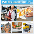 FIXSMITH Grey Microfibre Cleaning Cloth -Pack of 50, 16"X12" Cleaning Rags for Housekeeping and Kitchen, Reusable Shop Towels for Car, Lint Free, Scratch-Free, Highly Absorbent Microfibre Towels