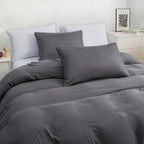 Single Duvet Cover Set Pack Of 4 - Pre-Washed Microfibre Bedding Set for Added Softness & Comfort - Lightweight Premium Quilt Cover Set for All Seasons With Zipper Closure