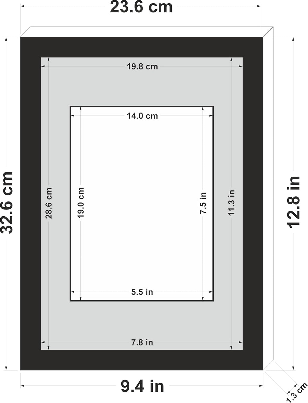 Black A4 Frame Set of 4 (21x29.7cm) with Mount for 19x14cm | Poster & Certificate Frame | Wall Mount or Table Top Display | Classic Style