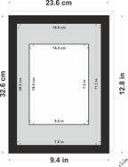 Black A4 Frame Set of 4 (21x29.7cm) with Mount for 19x14cm | Poster & Certificate Frame | Wall Mount or Table Top Display | Classic Style