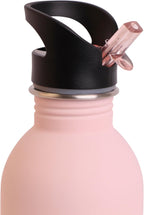 Snap n Seal 1L Stainless Steel Water Bottle with Straw, BPA Free - Leakproof Metal Flask with Carry Handle for School, Travel, Work & Gym - Ideal Drinking Bottle for Kids & Adults - Pink