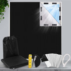 100% Blackout Blind,200 x 145 CM Stick on Blackout Blinds for Windows,No Drill Portable Temporary Fits Any Size Blackout Blinds with 20PCS Hook and Loop Tapes for Bedroom Loft Car Travel