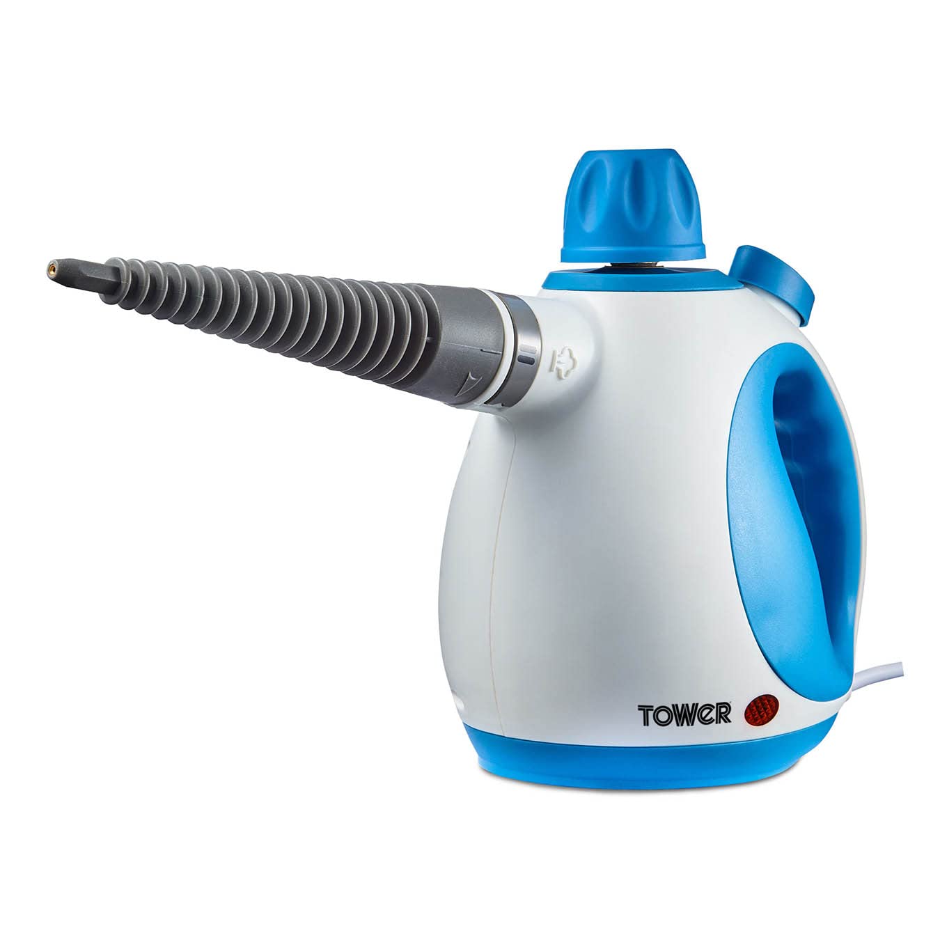THS10 Handheld Steam Cleaner, Includes Crevice Tool, Flexible Hose, 1050 W, Brush Tool, Microfiber Cloth, Blue, 250 ml Capacity