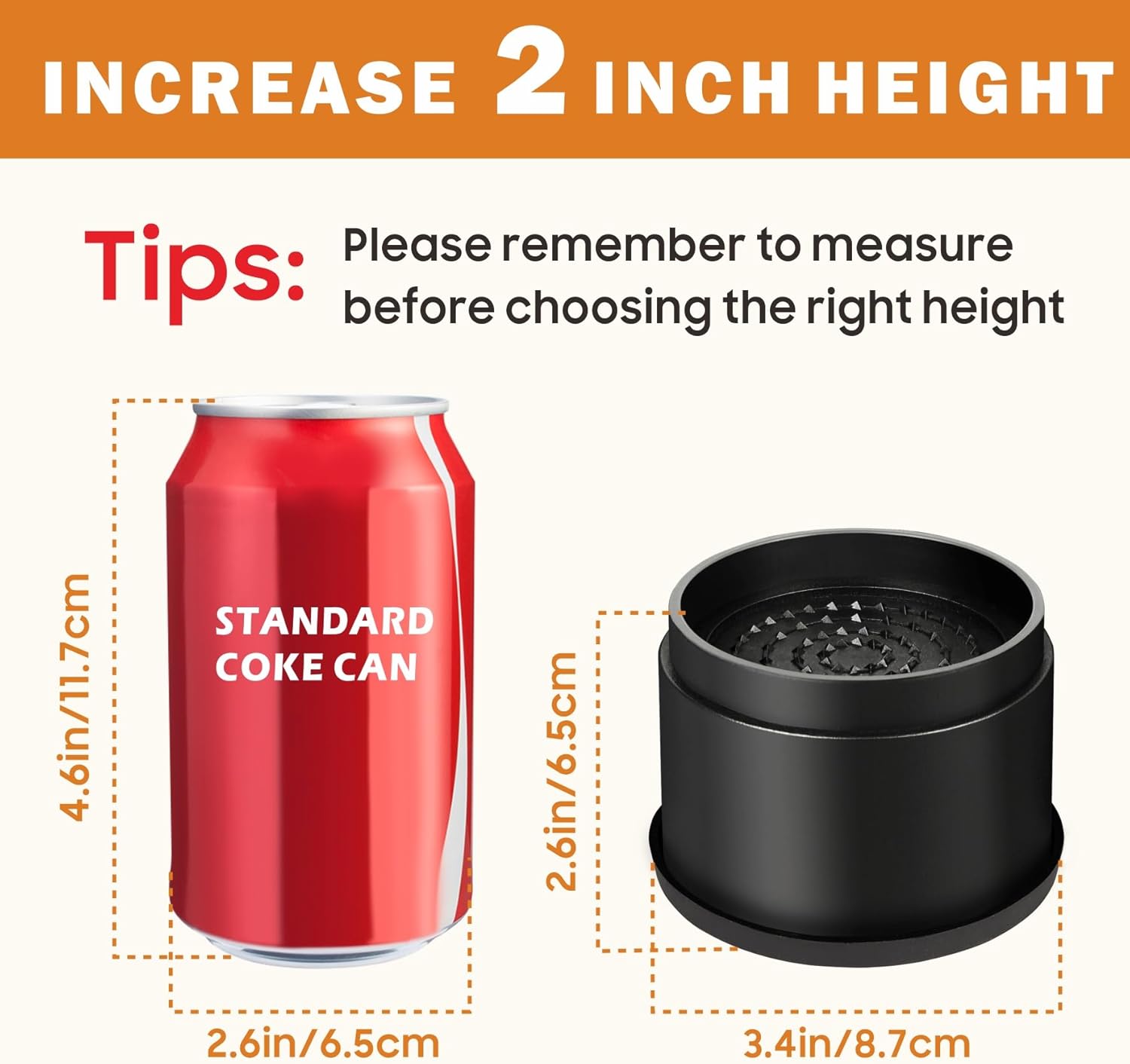 Bed Risers 2 Inch Round Stackable Furniture Risers Anti-Slip Chair Raisers for Sofas Couches Table Set of 4 Pack Black (2 Inch 4 Pack) Secondary image