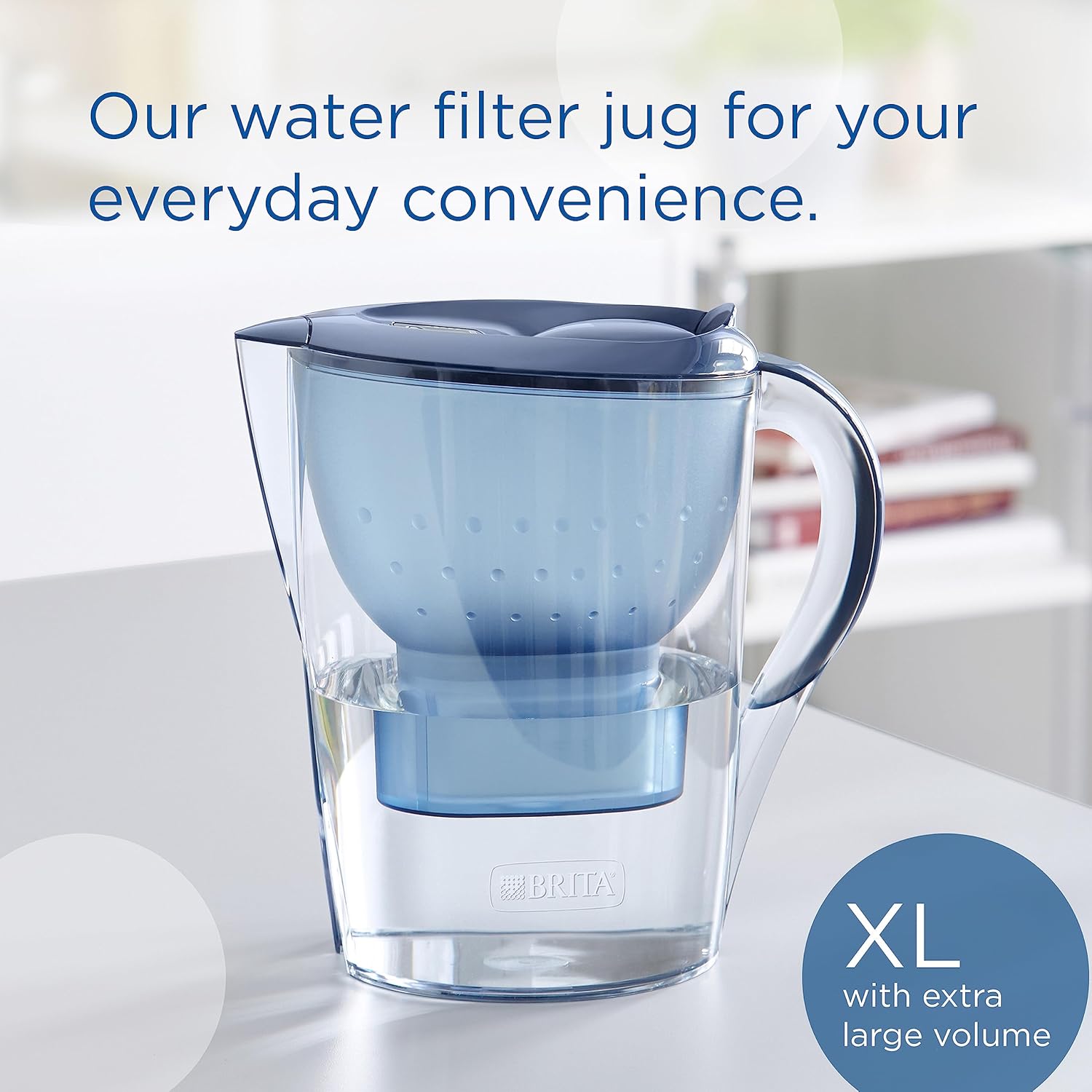 Marella XL Water Filter Jug Blue (3.5L) incl. 1x MAXTRA PRO Pure Performance cartridge - large-volume jug with digital LTI and Flip-Lid - now in sustainable Smart Box packaging Secondary image