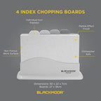 Blackmoor Grey Chopping Board Set of 4 / Versatile and Durable Chopping Boards for Kitchen/Cutting Meat, Fish, Vegetables, Hot Foods and More/Dishwasher Safe