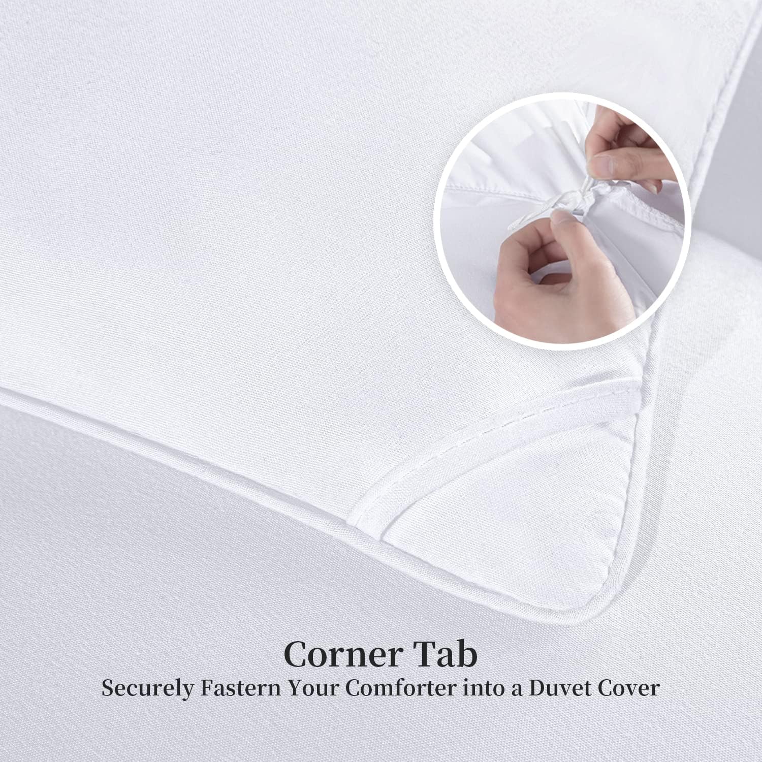 Kingsley trend King Comforter Duvet Insert - All Season Quilted Ultra Soft Breathable Down Alternative, Box Stitch White Comforter with Corner Tabs, 104x92