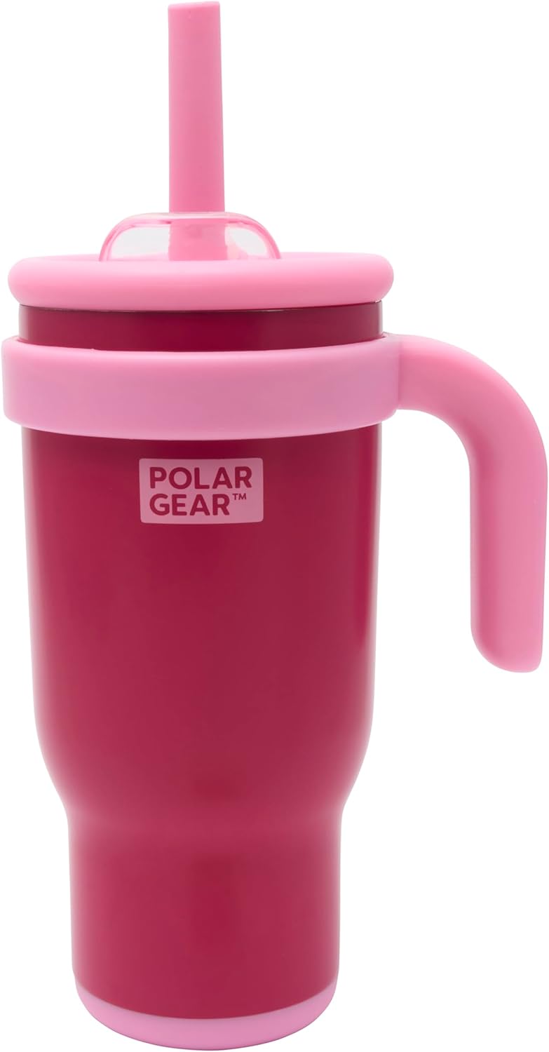 520ml Kids Stainless Steel Water Bottle Tumbler with Straw – Double Wall Insulated Water Bottle with Straw for Children - BPA-Free, Leakproof Kids Cups to Keep Drinks Cooler for Longer