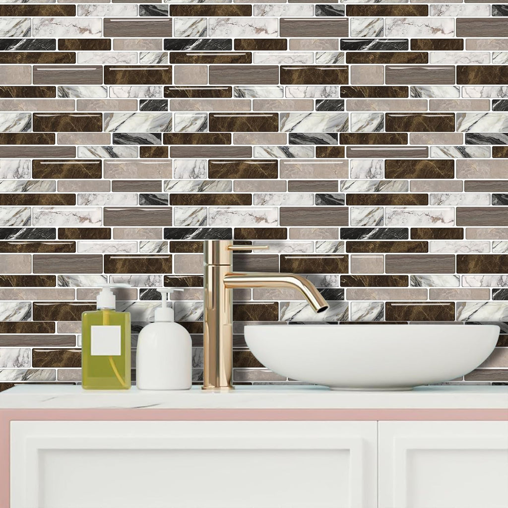 Tiles Self Adhesive Stick On Kitchen Tiles Kitchen Backsplash Self Adhesive Decal for Walls Bathroom Tile Transfers Sticker Marble Wall Sticker for Bathroom Waterproof Wall Decals 30×30